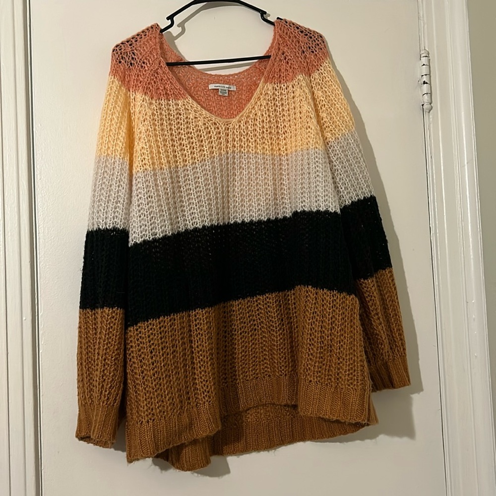 Multi-colored striped sweater